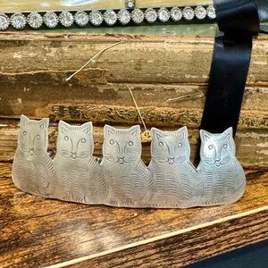 Cat Alpaca Silver Hair Clip